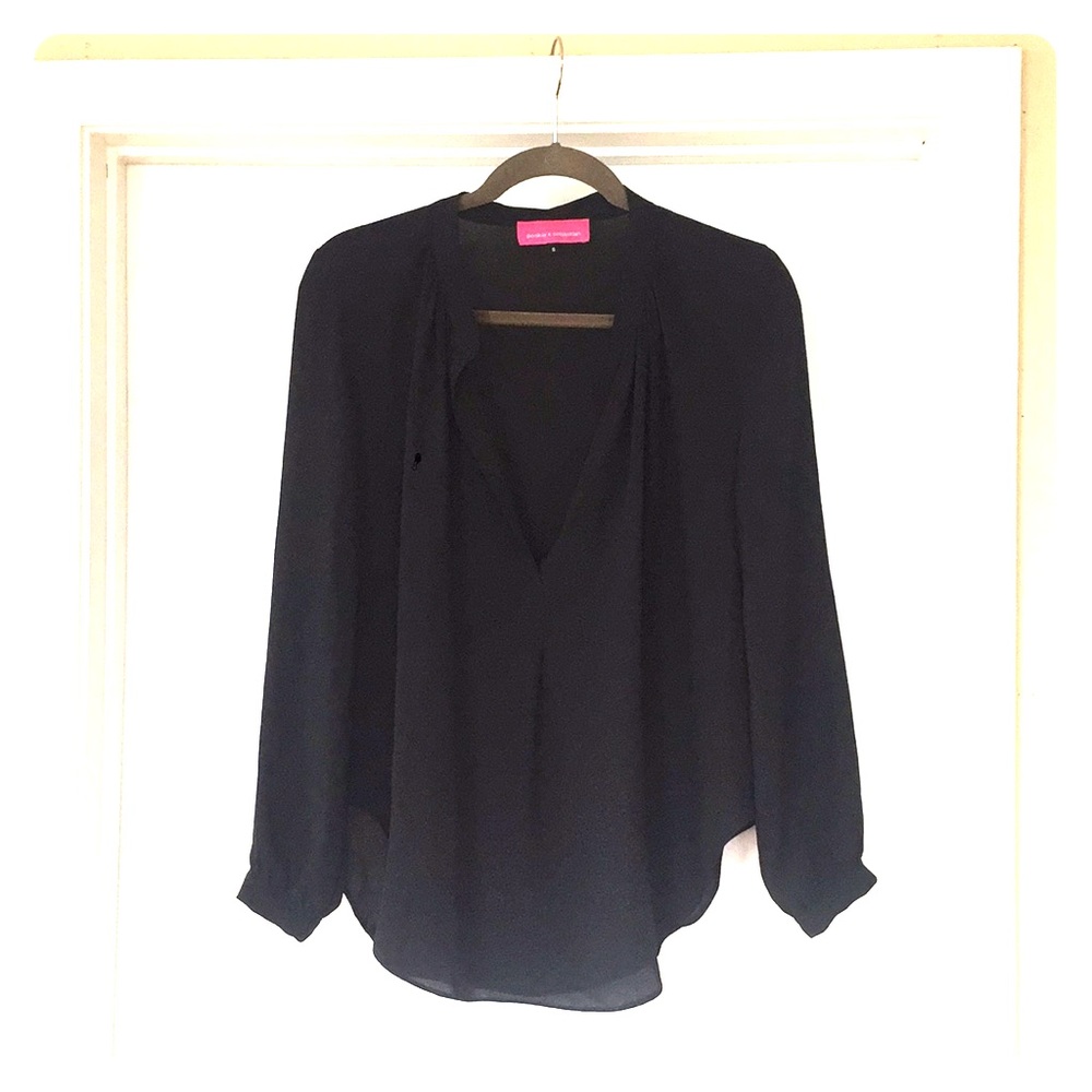 Sheer black long sleeve top